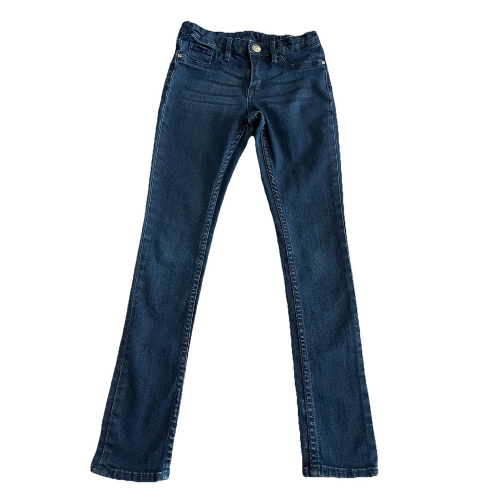H&M Girls Slim Fit Denim Jeans Size 6-7Y Blue Glitter